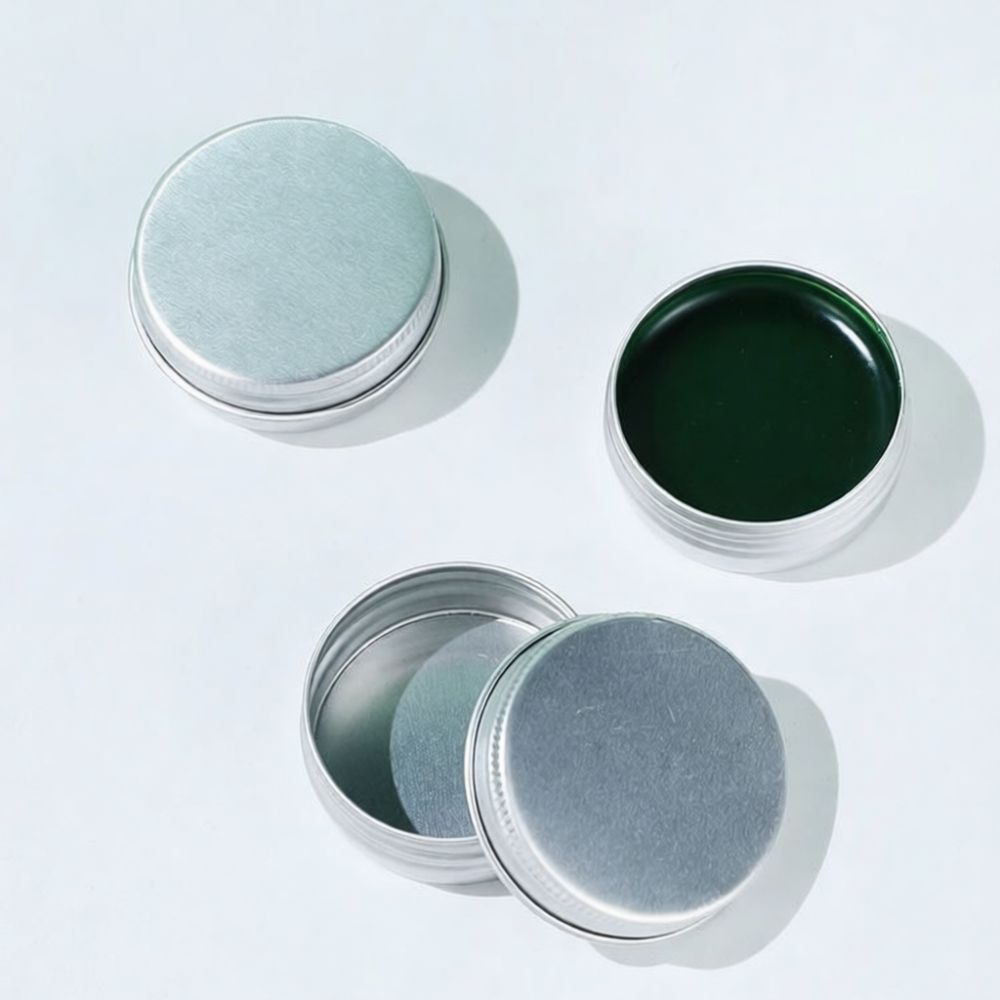 Tin Container Lid - Kompakt Alüminyum Kap, Yuvarlak Metal Krem