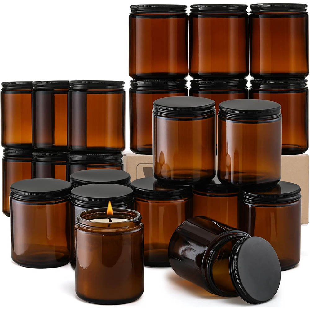 8oz Amber Cam Kavanozlar Siyah - Candle Making Jars With Lids incelemesi ve fiyatı