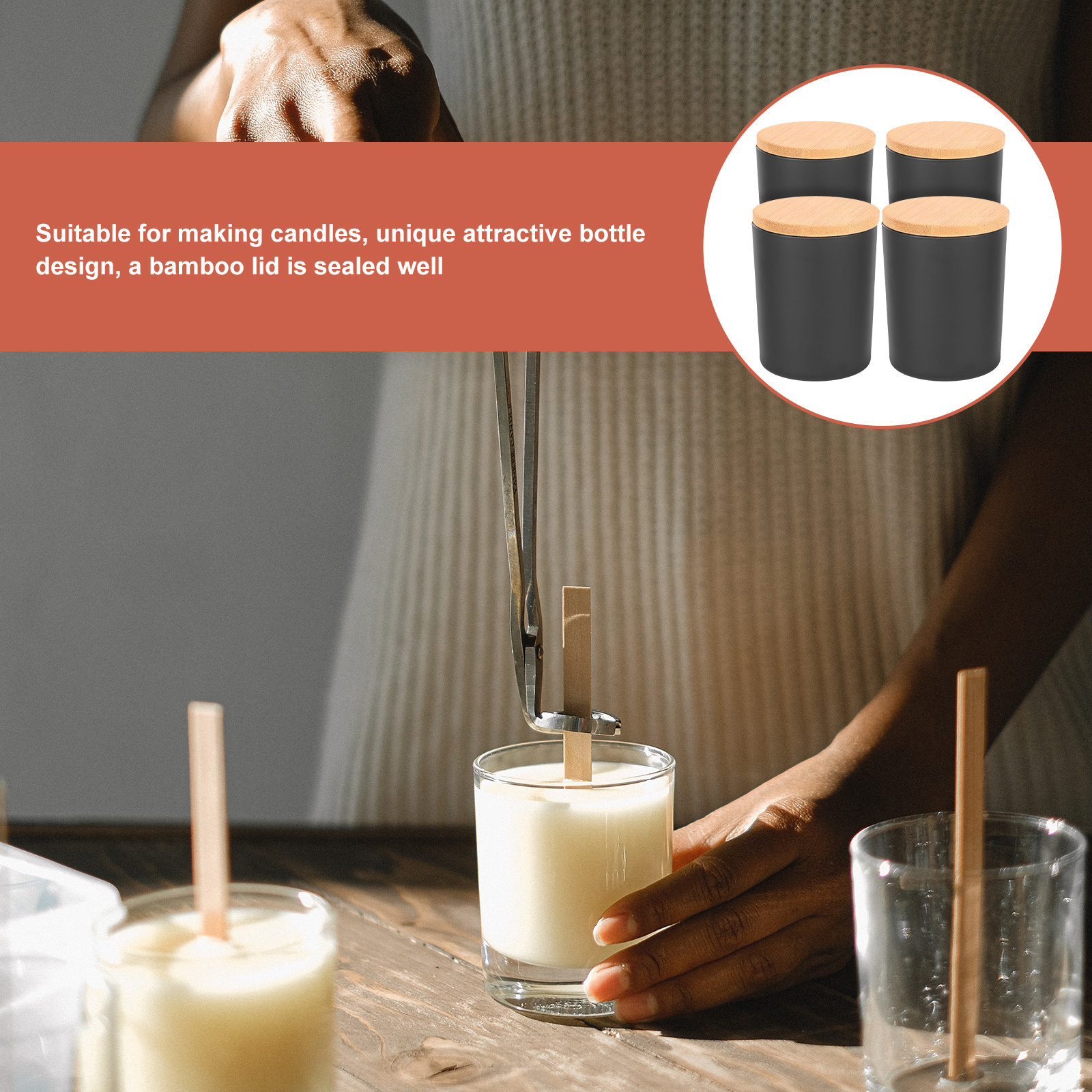 4 Parçalı Cam Mum Kavanozları, - Candle Making Jars With Lids incelemesi ve fiyatı
